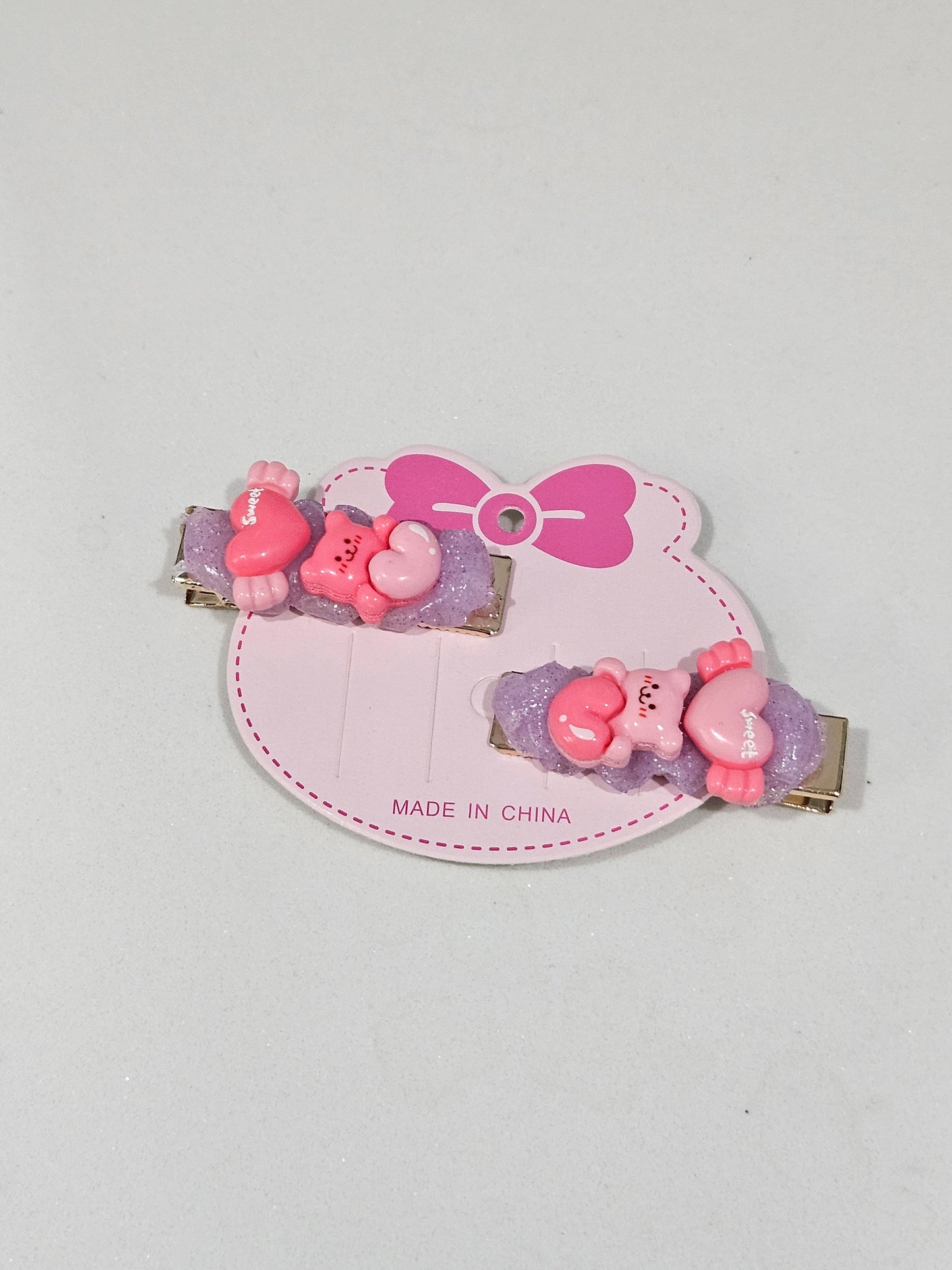 Pink bear clips