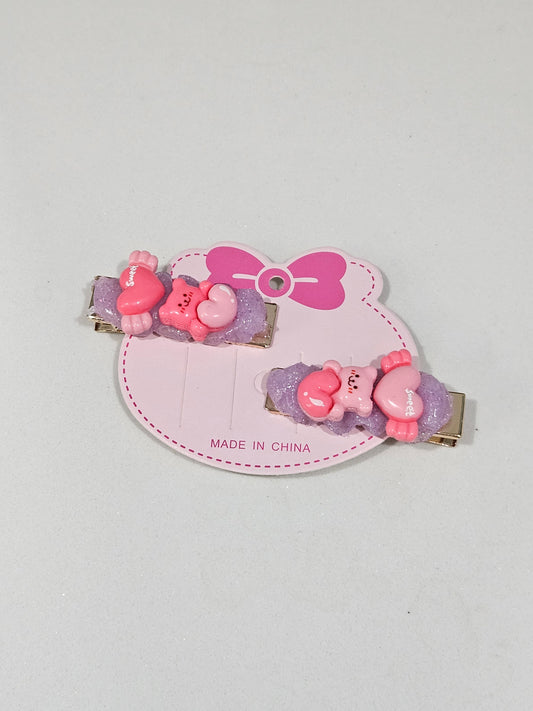 Pink bear clips
