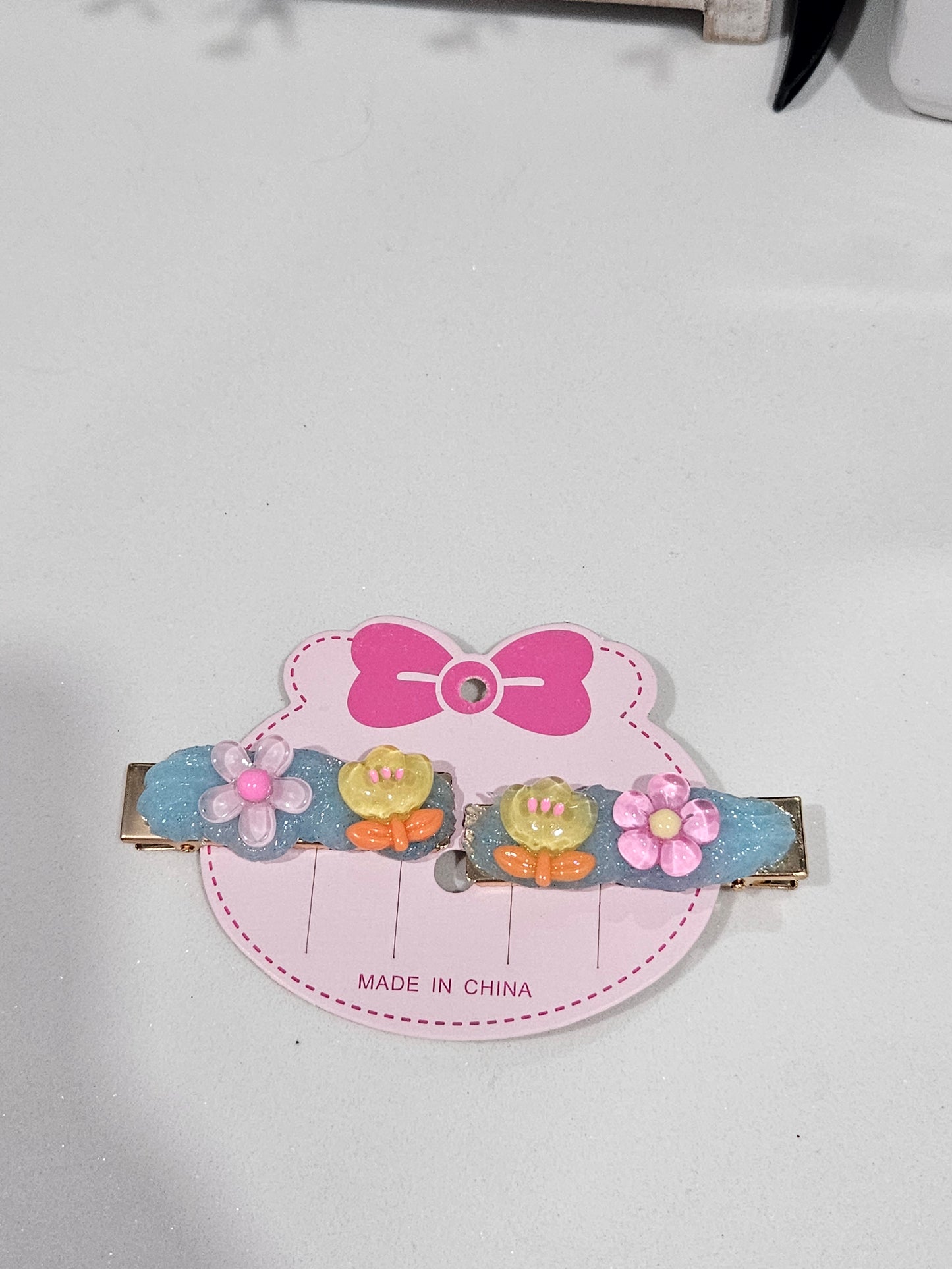Pink Blooms hair clip