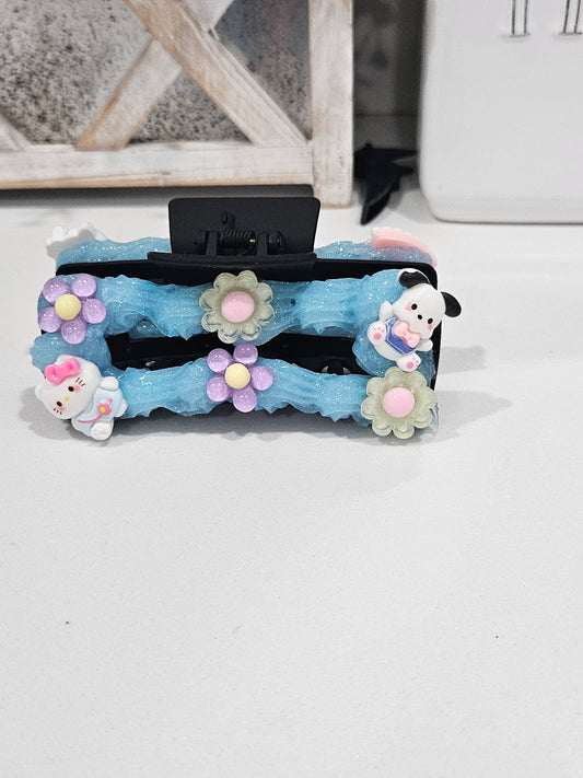 Blue Garden claw clip