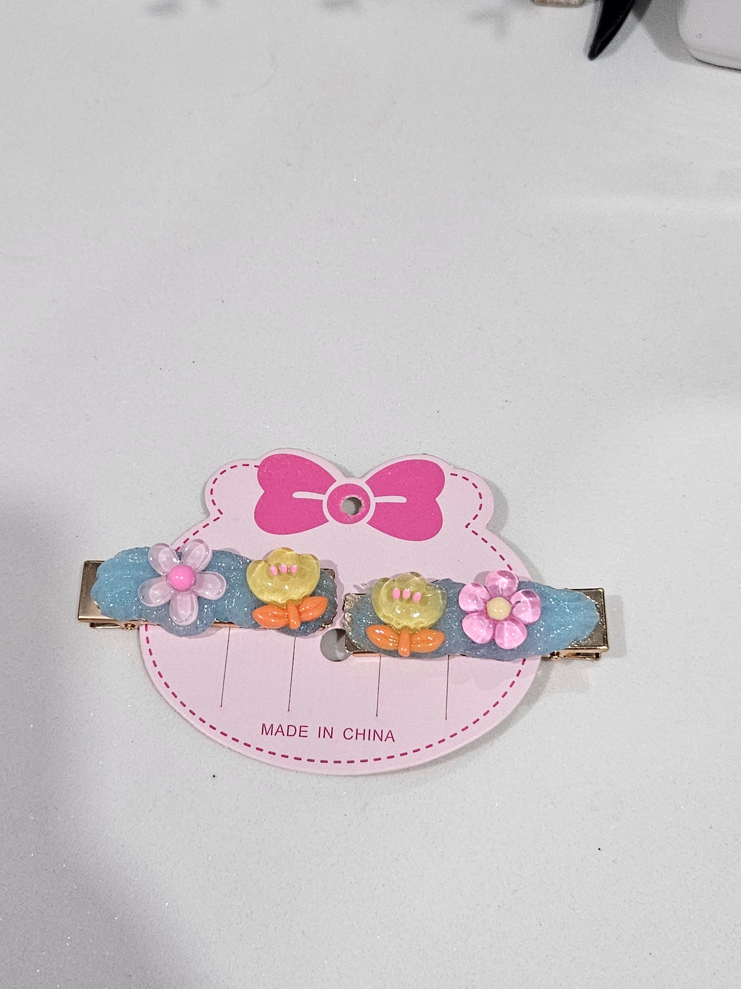 Pink Blooms hair clip