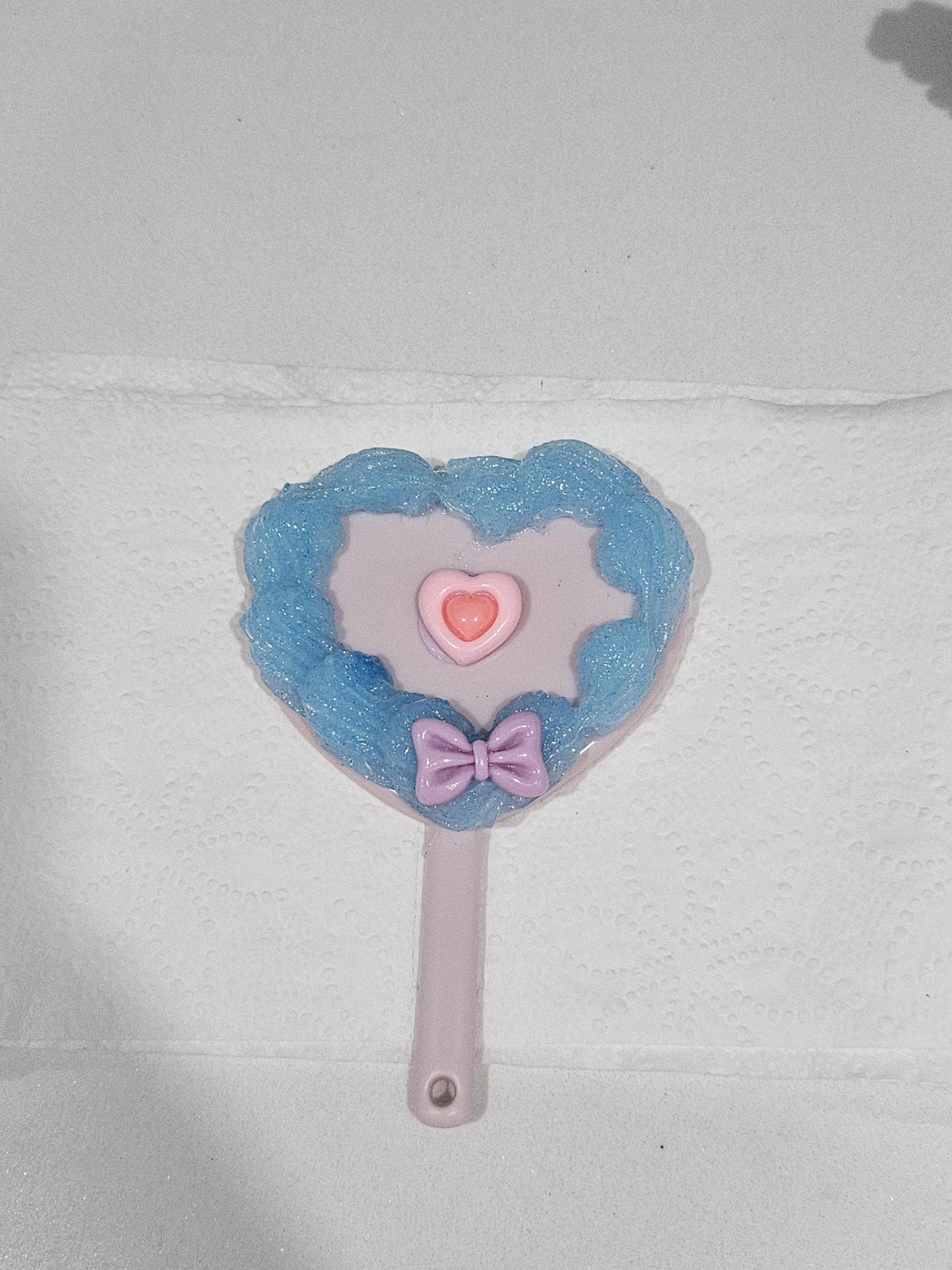 Blue heart mini mirror
