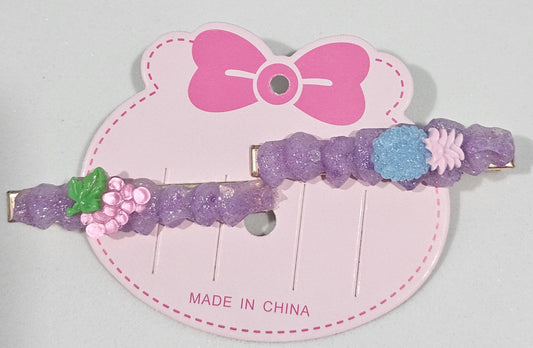 Purple fruit clips