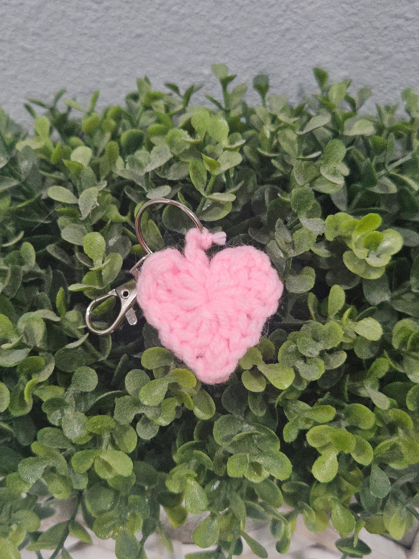 Crochet heart keychain