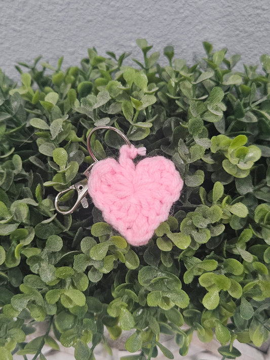 Crochet heart keychain