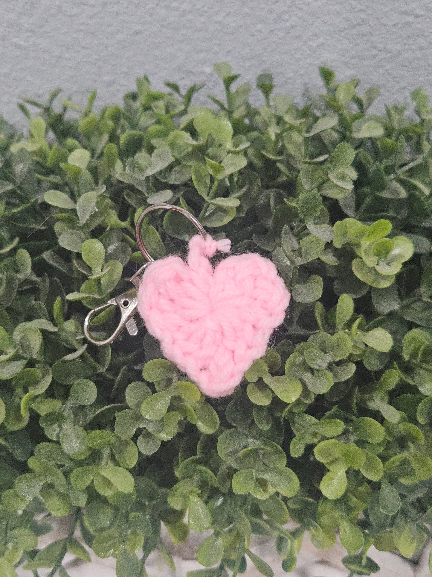 Crochet heart keychain