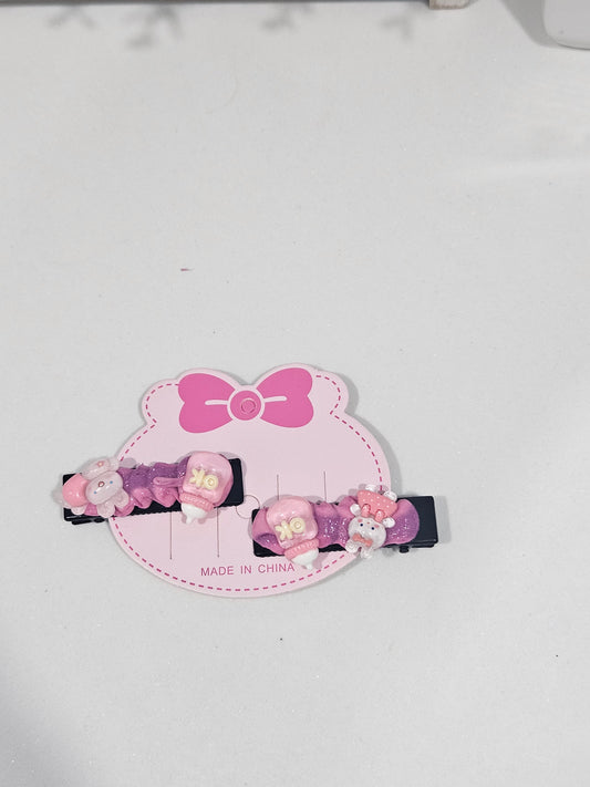 Two Tone bunny decoden hair clip
